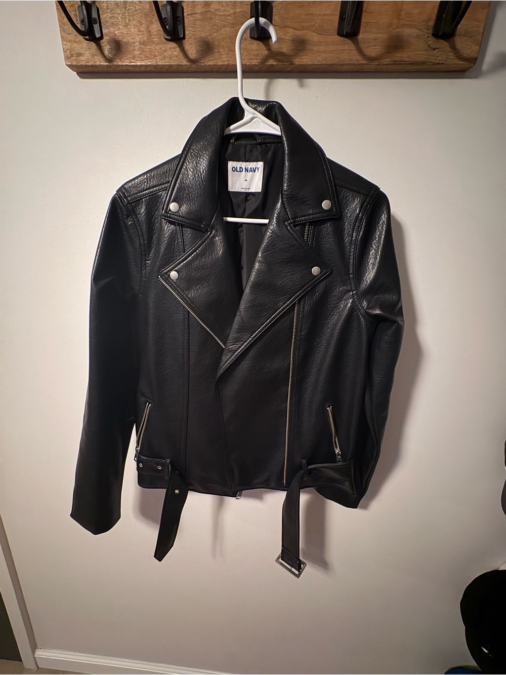 Old Navy Women’s Black Faux Leather Moto Jacket